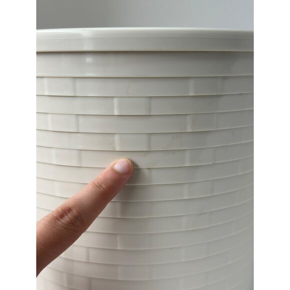 VTG Longaberger Ice Bucket Insert w/ Lid 7.25" Cream Plastic Insulated Line - Picture 3 of 7